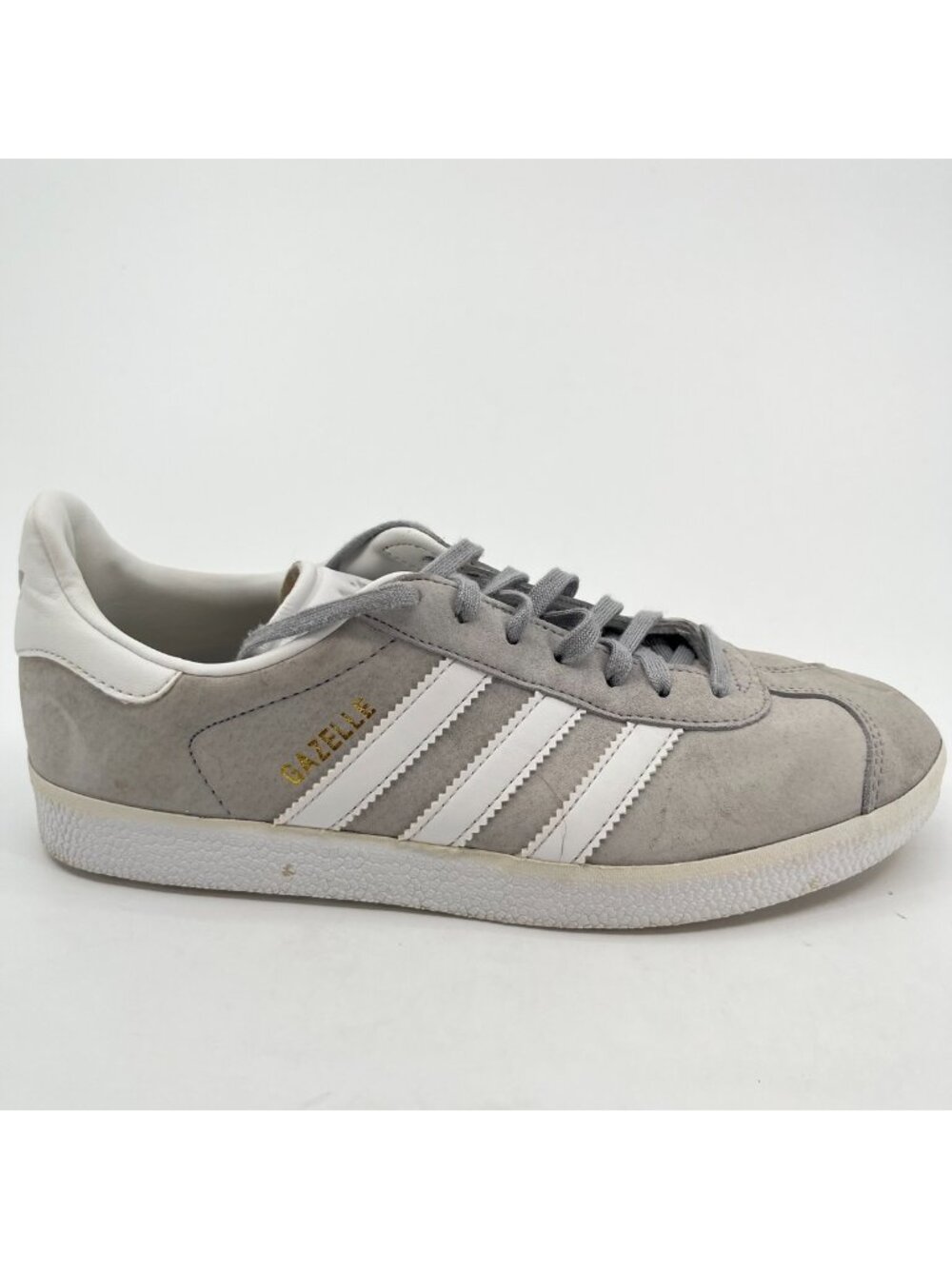 Adidas Gazelle Womens Size 8 Gray White Athletic Suede Walking Shoes Sneakers